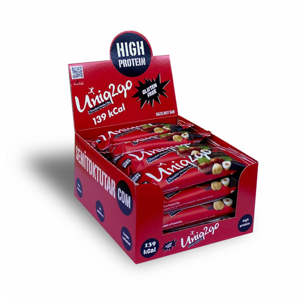 Uniq2go Chocodark Fındıklı Protein Bar 38 Gr 16 Adet