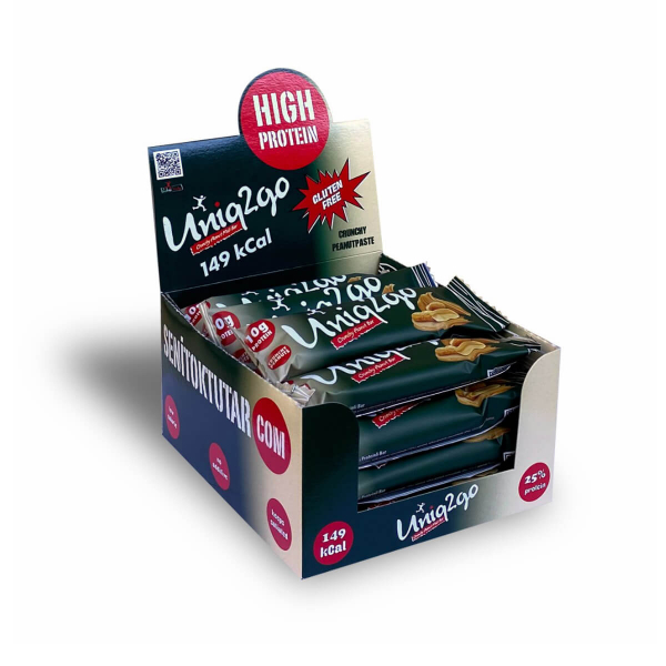 Uniq2go Fıstık Ezmeli Protein Midi Bar 40 Gr 16 Adet
