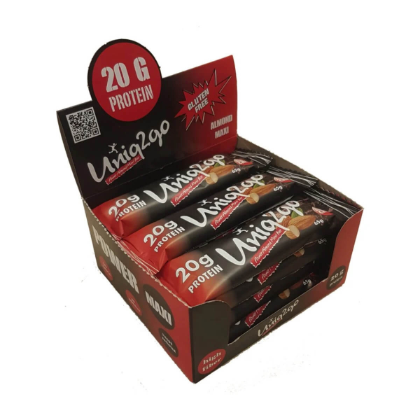 Uniq2go Power Bademli ve Proteinli Maxi Bar 65 Gr 12 Adet