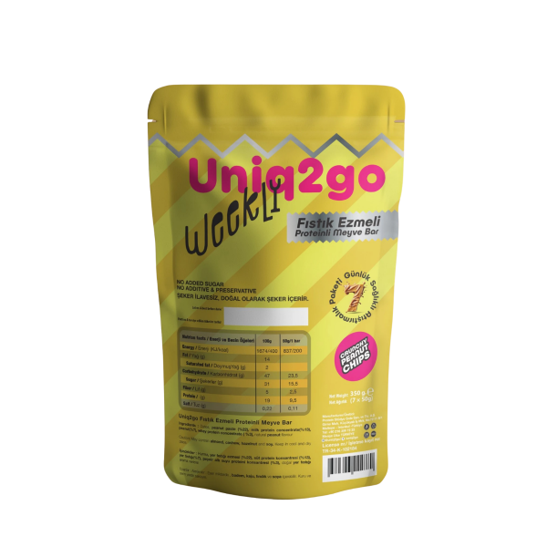 Uniq2go Weekly Fıstık Ezmeli Proteinli Meyve Bar 50 gr  7 Adet - 2