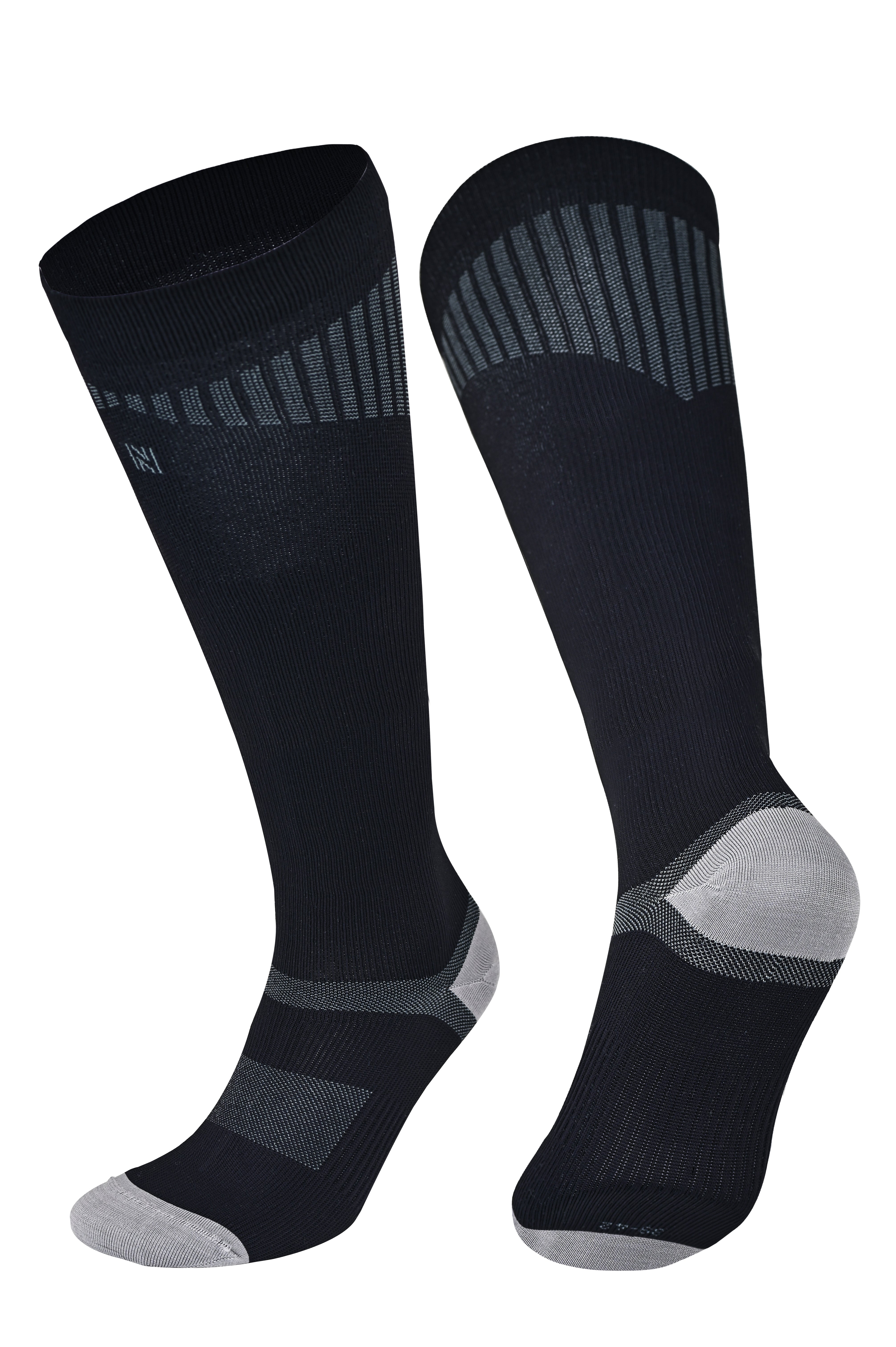 Valencia Light Compression Profesyonel Koşu Çorapları Siyah/Gri - 3