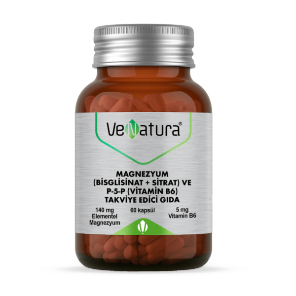 Venatura Magnezyum Bisglisinat Sitrat ve P-5-P (Vitamin B6) 60 Kapsül