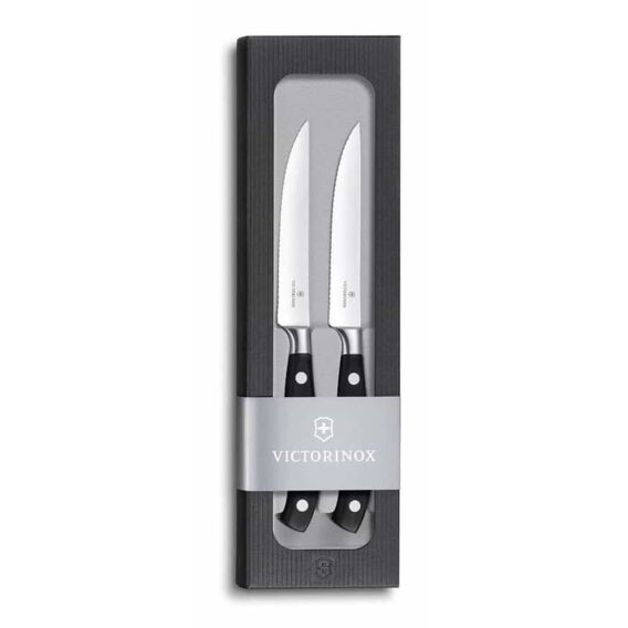 Victorinox 7.7242.2W 12cm Siyah 2li Dövme Çelik Biftek Bıçağı, Hediye Kutulu