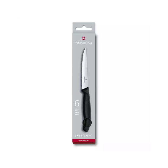 Victorinox 6.7233.6 11cm Siyah Biftek Bıçağı, 6 Parça