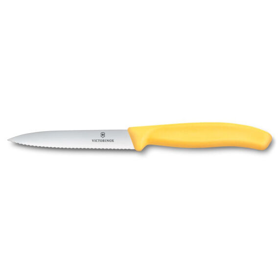 Victorinox 6.7738.C1 Swiss Classic 10cm Tırtıklı Soyma Bıçağı, Sarı