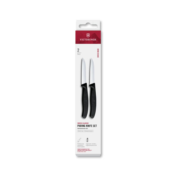 Victorinox 6.7493.2 Swiss Classic 2li Soyma Bıçağı Set, Siyah