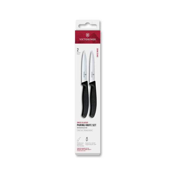 Victorinox 6.7793.2 Swiss Classic 2li 10cm Soyma Bıçağı Set, Siyah