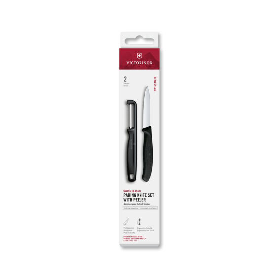 Victorinox 6.7113.21 Swiss Classic 2li Bıçak ve Soyacak Set, Siyah