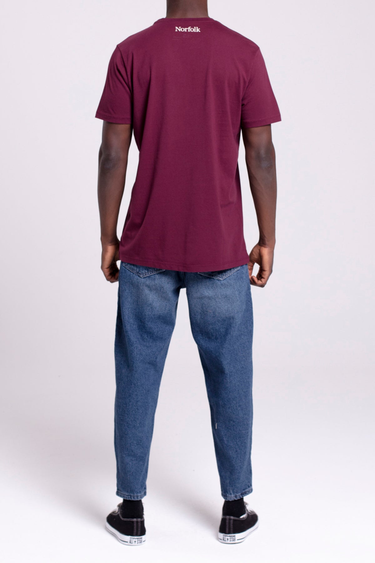 VIGO Erkek %100 Pamuk Oval Kesim Bisiklet Yaka Basic Tişört Bordo - 5