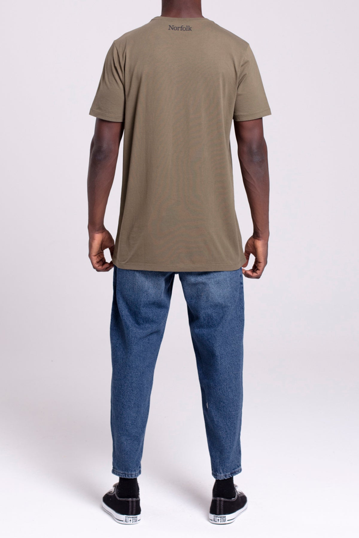 VIGO Erkek %100 Pamuk Oval Kesim Bisiklet Yaka Basic Tişört Haki - 5