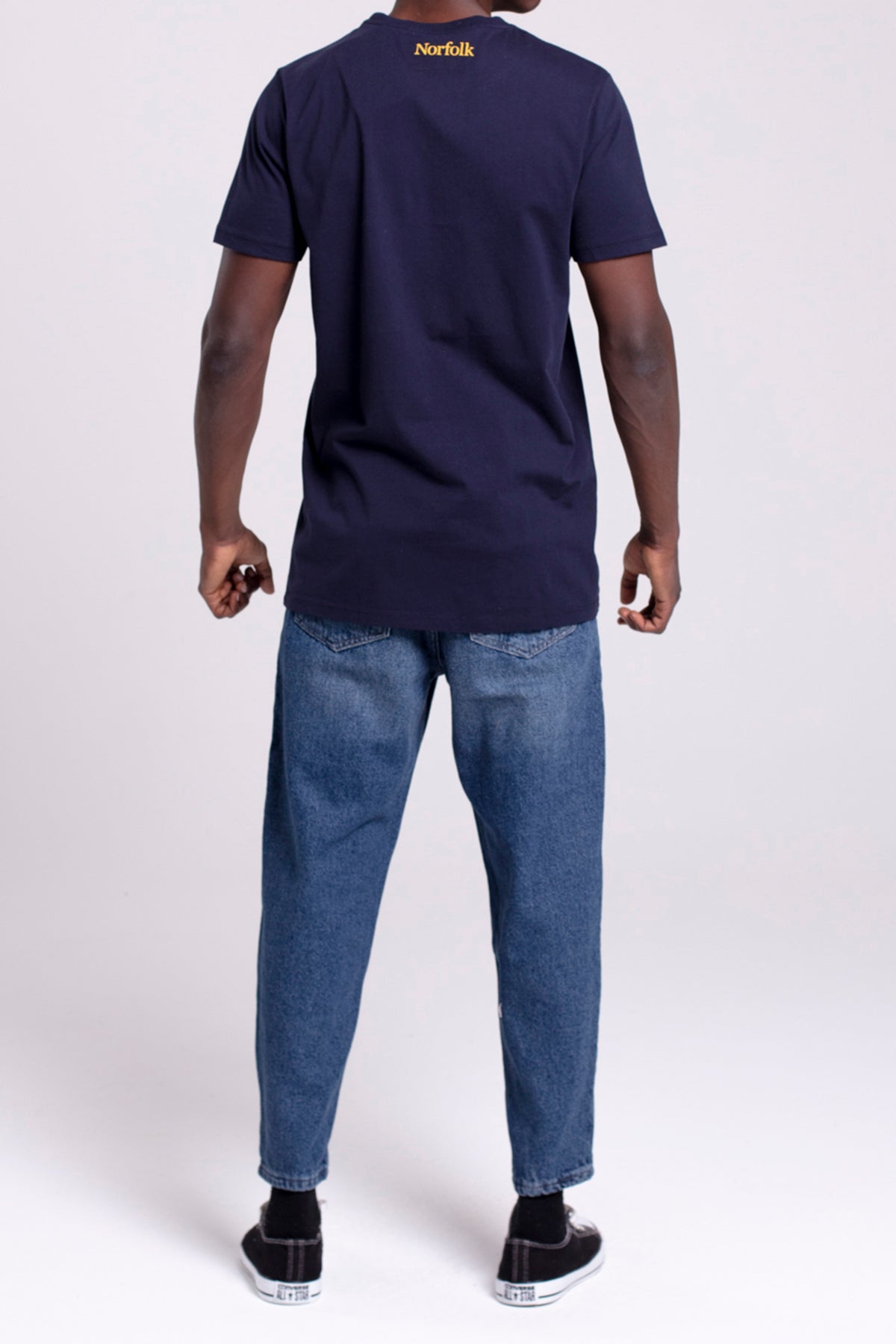 VIGO Erkek %100 Pamuk Oval Kesim Bisiklet Yaka Basic Tişört Lacivert - 4