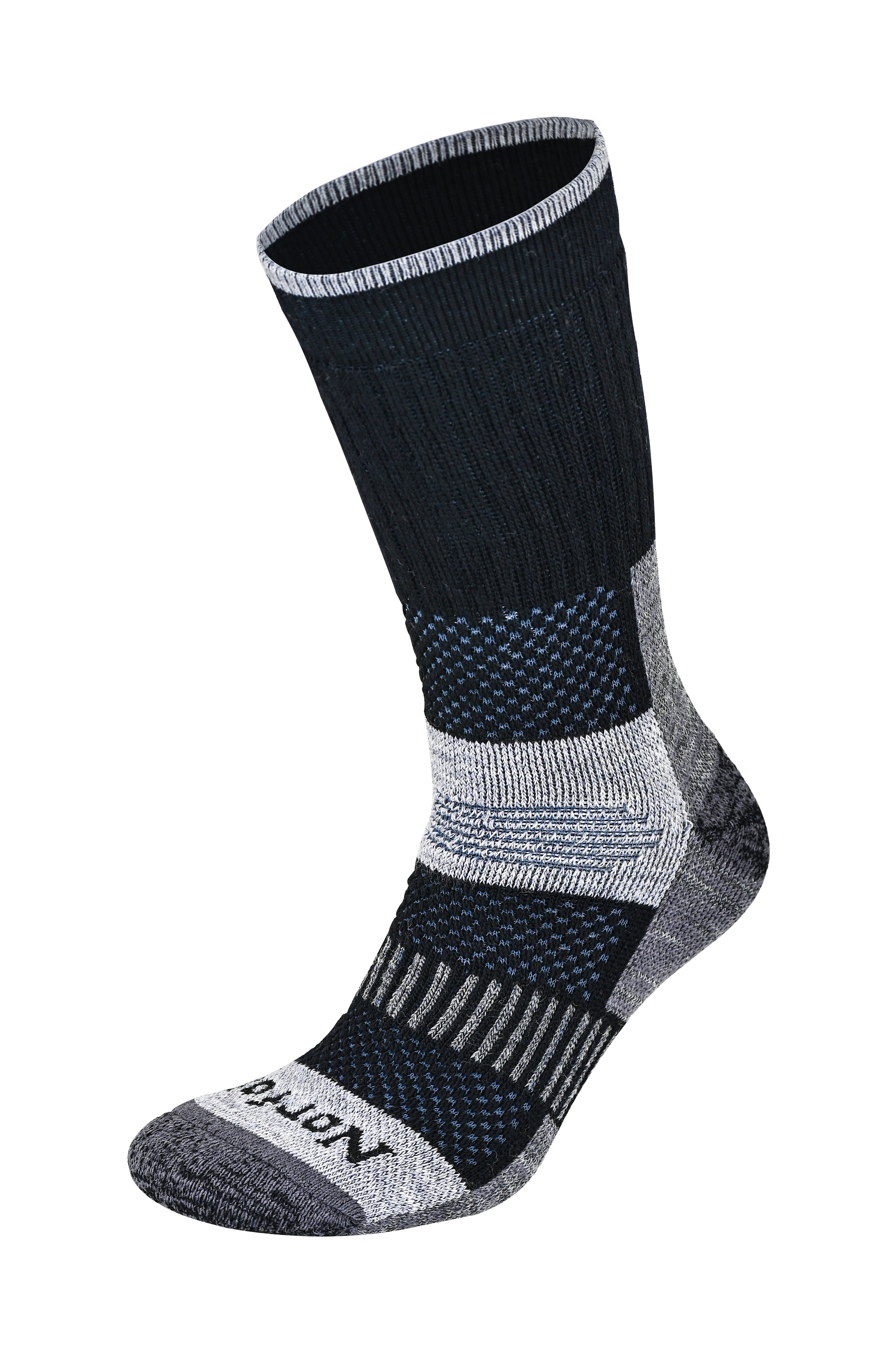 VOYAGER 2.0 Termal Merinos Yünlü Tam Yastıklı Outdoor Yürüyüş Çorabı - Siyah - 3