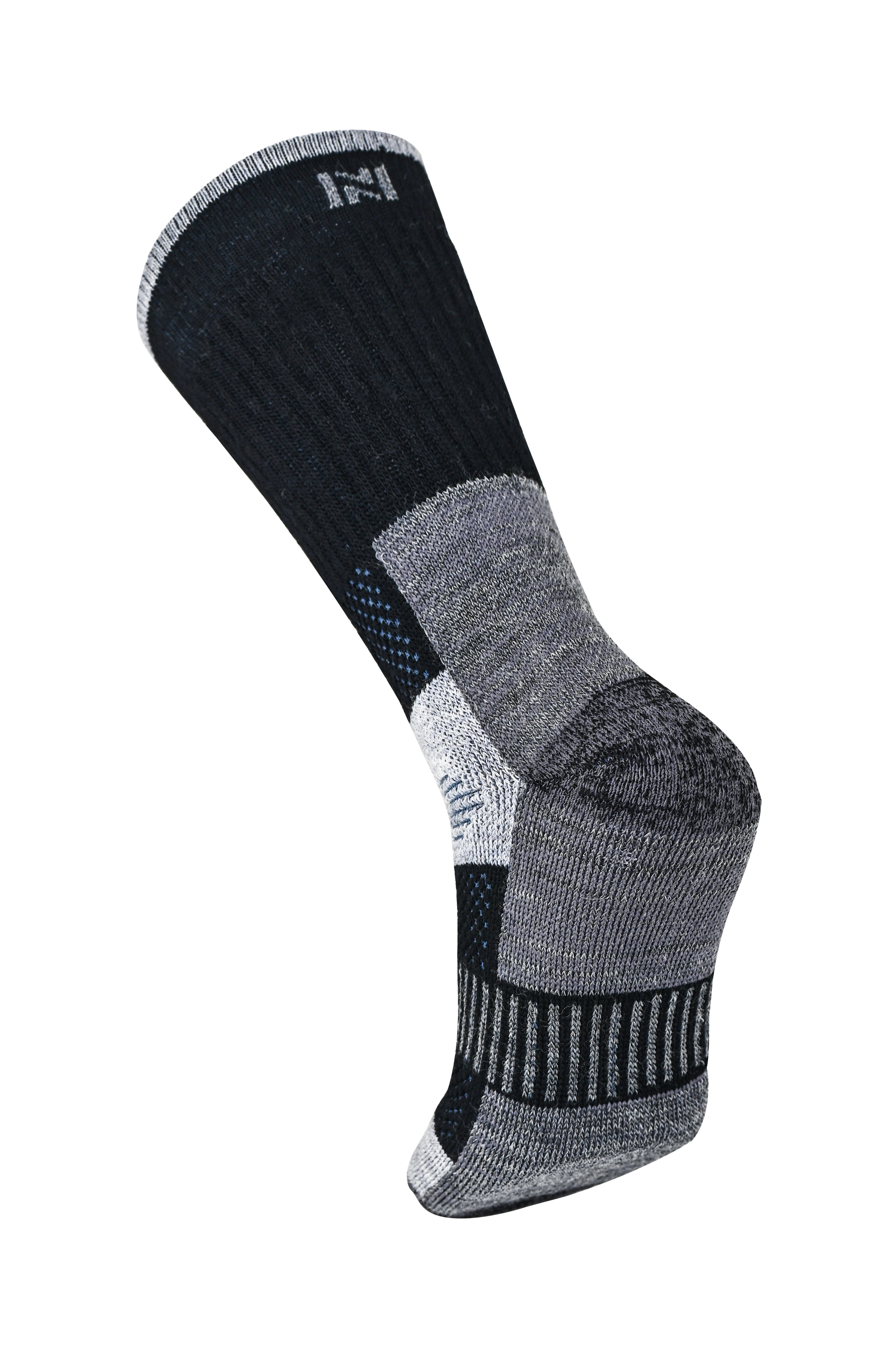 VOYAGER 2.0 Termal Merinos Yünlü Tam Yastıklı Outdoor Yürüyüş Çorabı - Siyah - 5