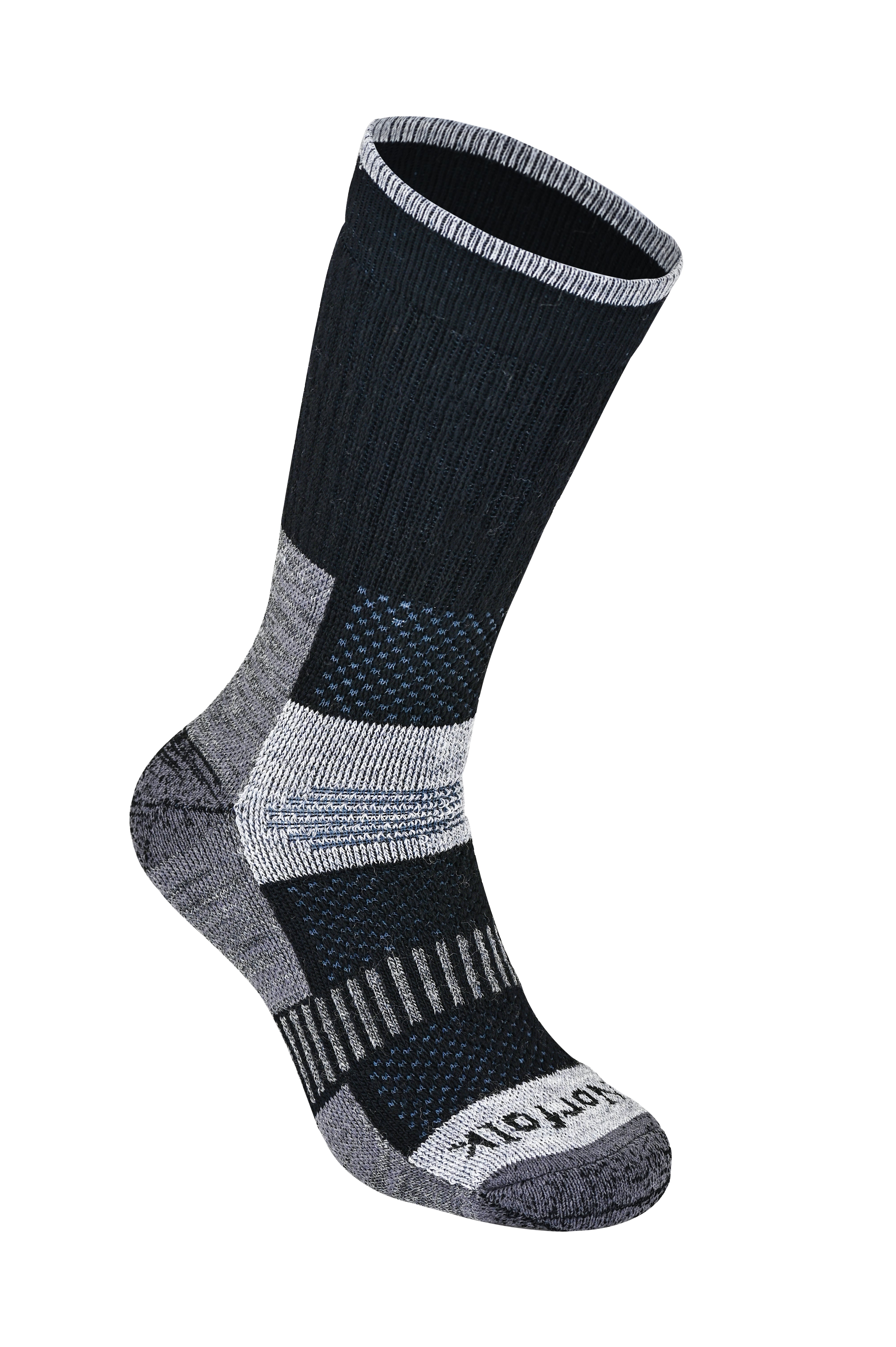 VOYAGER 2.0 Termal Merinos Yünlü Tam Yastıklı Outdoor Yürüyüş Çorabı - Siyah - 6