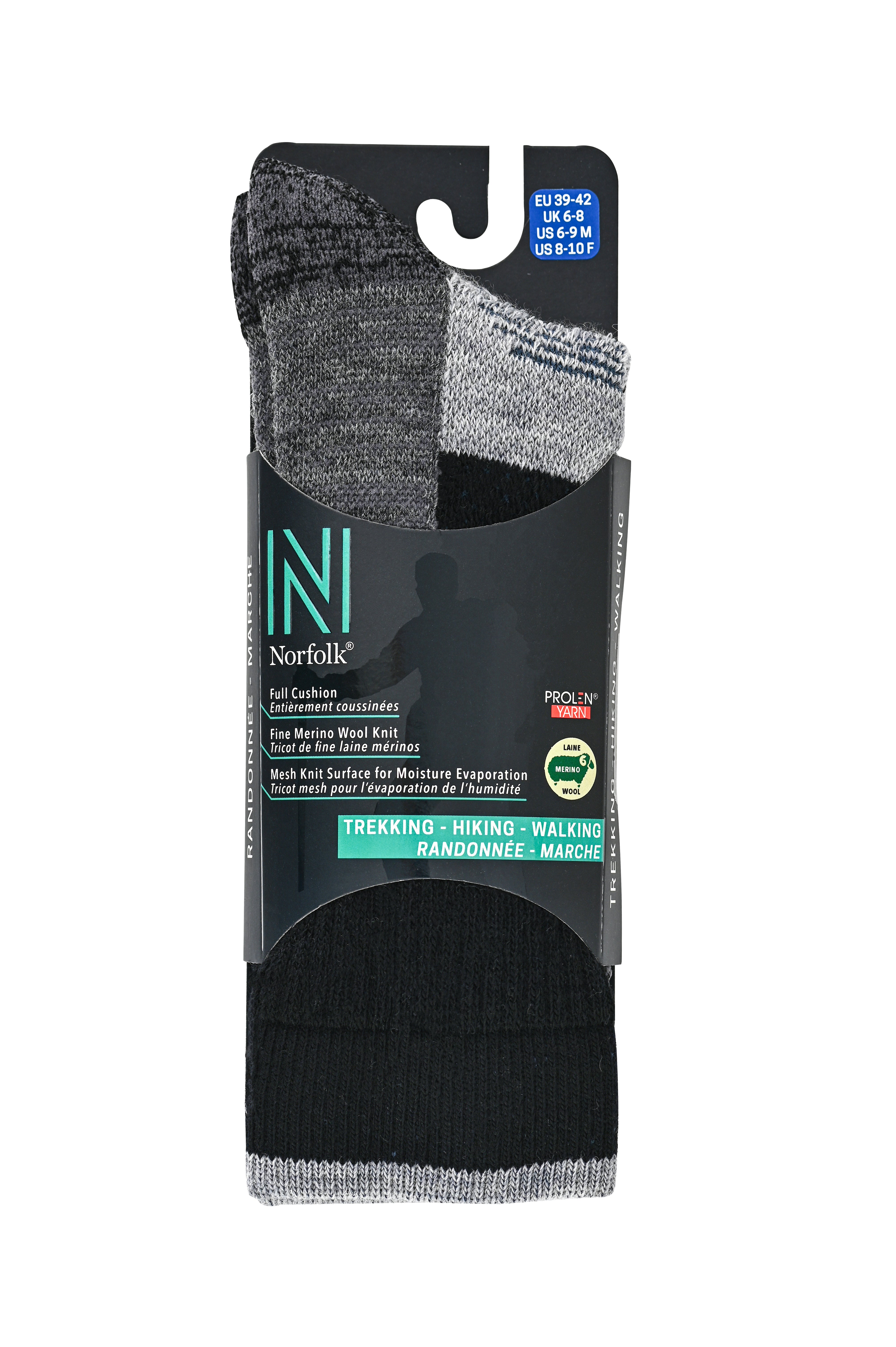 VOYAGER 2.0 Termal Merinos Yünlü Tam Yastıklı Outdoor Yürüyüş Çorabı - Siyah - 8
