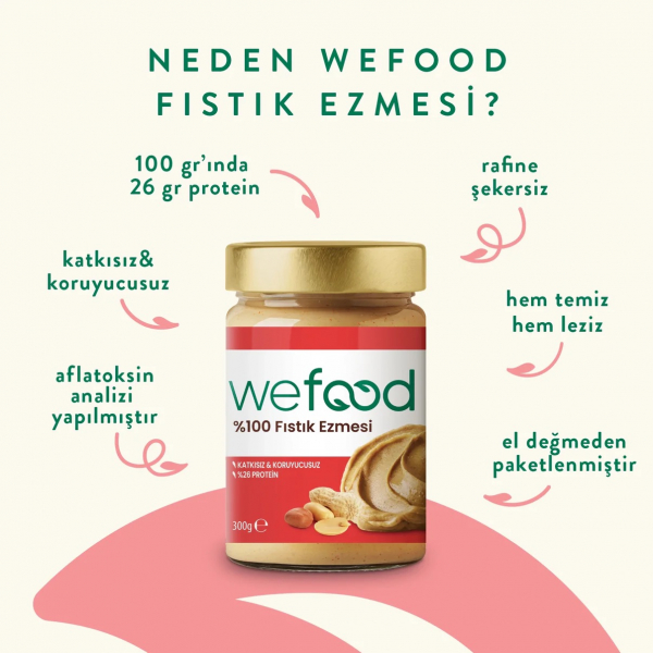 Wefood Fıstık Ezmesi %100 Sade  300 gr - 3