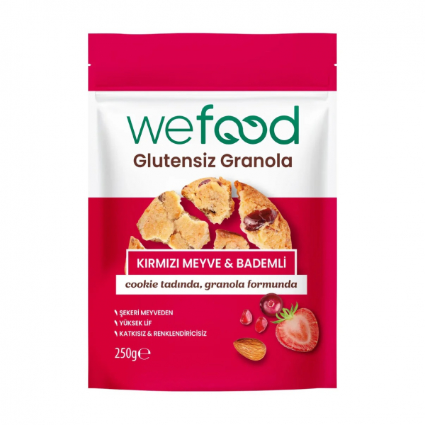 Wefood Glutensiz Granola Kırmızı Meyve & Badem  250 gr
