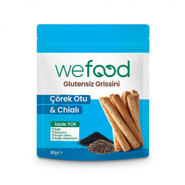 Wefood Glutensiz Grissini Çörek Otu & Chialı 40 gr