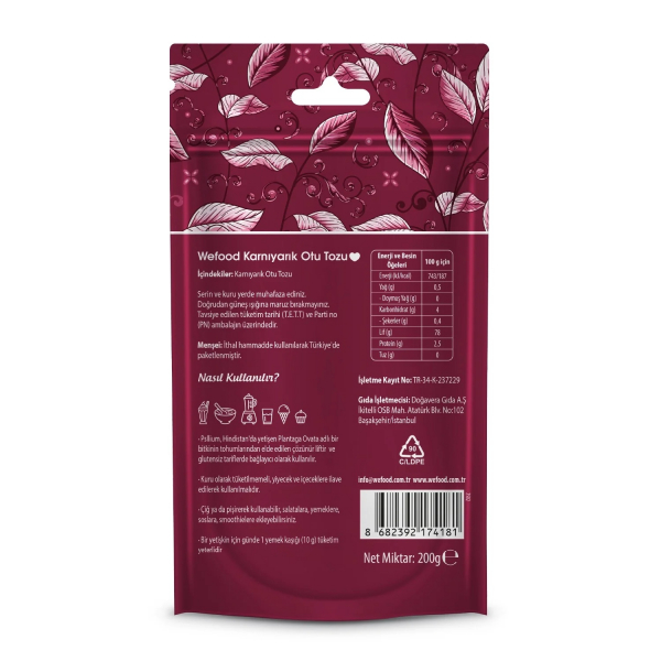 Wefood Karnıyarık Otu Tozu  200 gr - 5