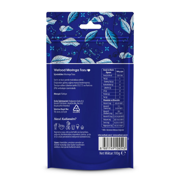 Wefood Moringa Tozu  100 gr - 4