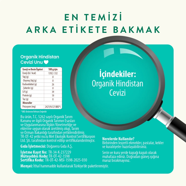 Wefood Organik Hindistan Cevizi Unu  320 gr - 4