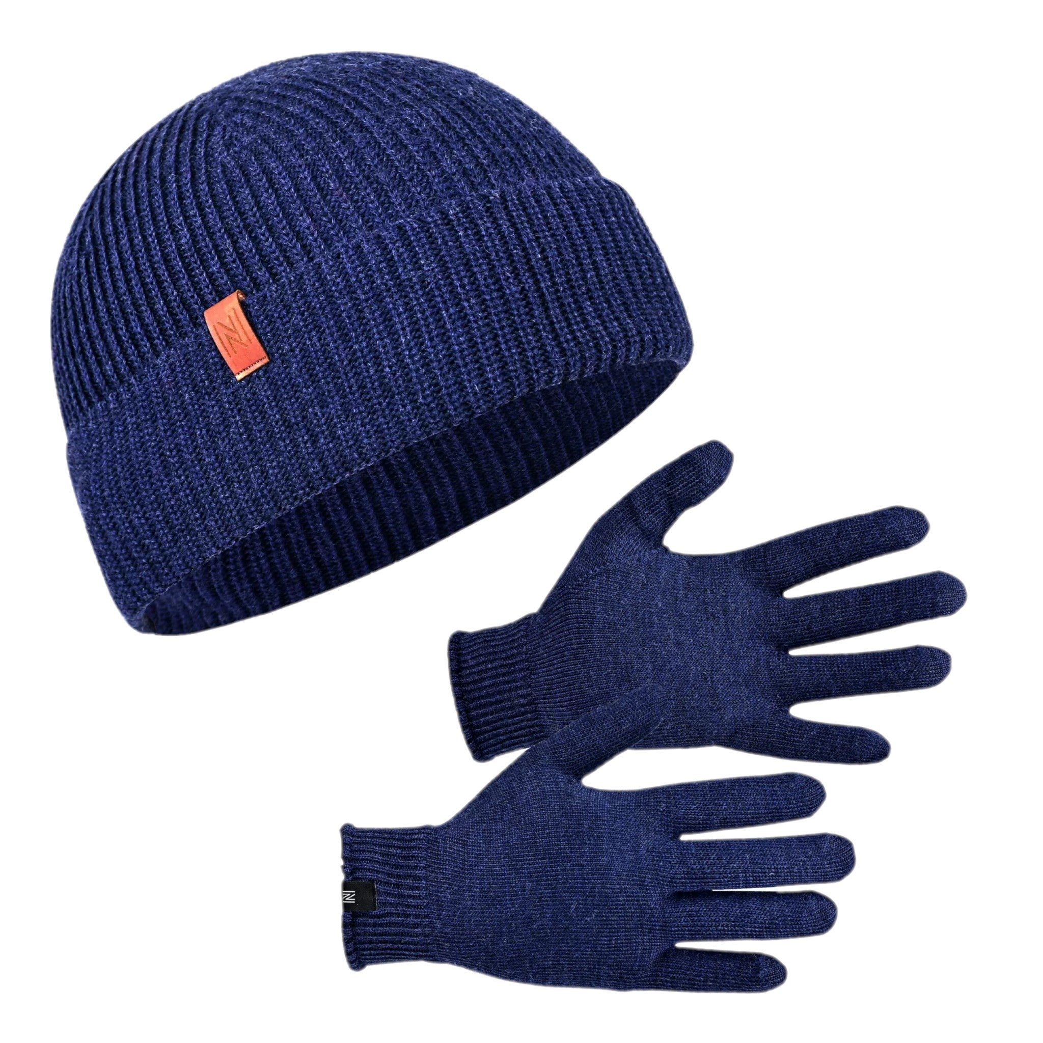 Winter Set %70 Merino Yünü Termal Bere ve Eldiven 2'li Kış Seti - Lacivert