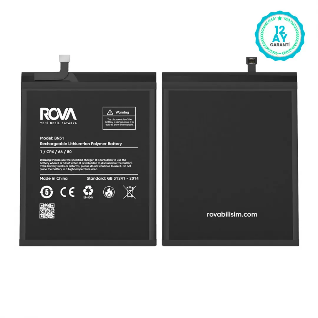 Rova Xiaomi Mi A1 BN31 Batarya Pil 3080 mAh - 3