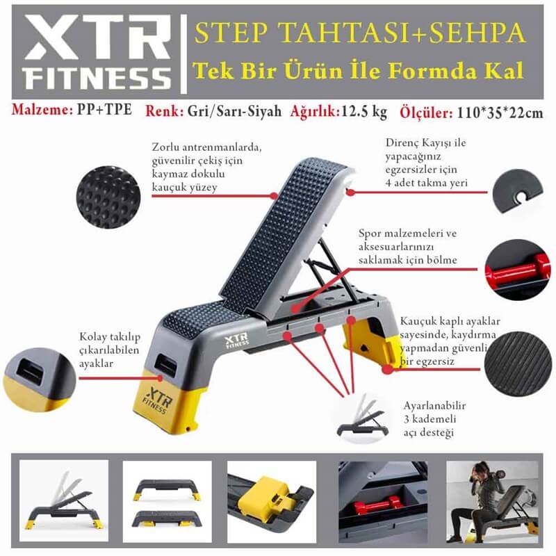 XTR Fitness Ayarlanabilir Bench Sehpası Ve Step Tahtası - 2
