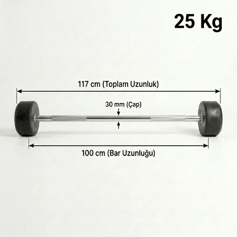XTR Fitness Barbell Düz (Sabit) 25 Kg - 3