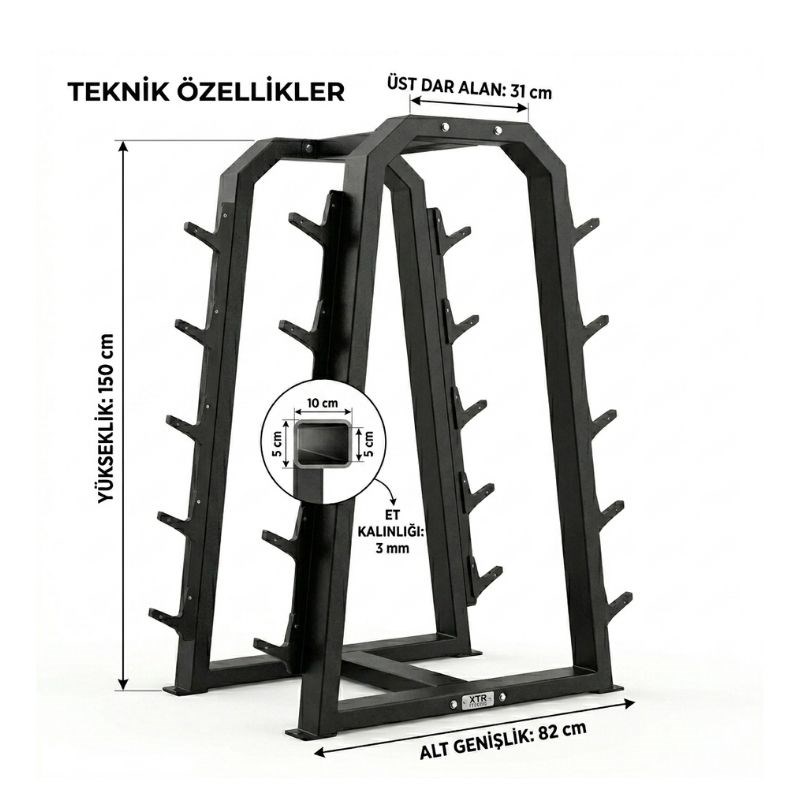 XTR Fitness Barbell Rack Standı Ağırlıksız - 3
