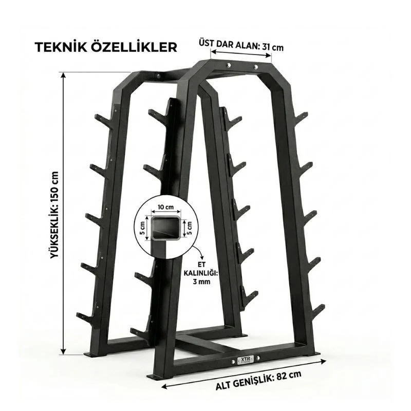 XTR Fitness Barbell Rack Standı Komple Set - 3