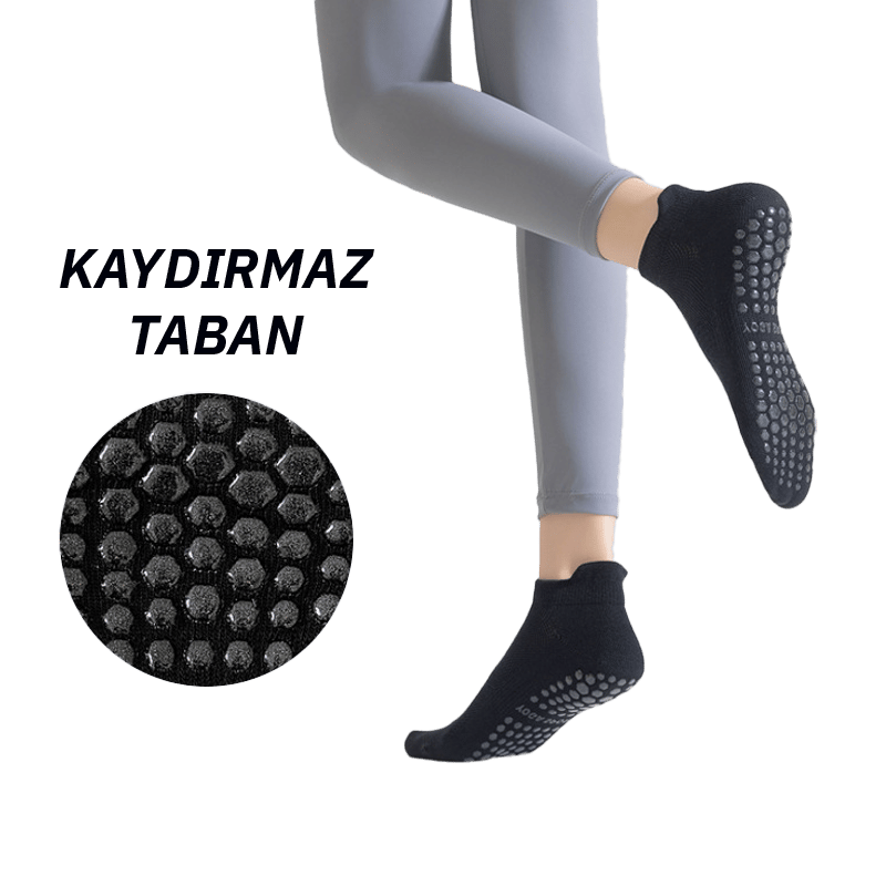 XTR Fitness Kısa Yoga ve Pilates Çorabı 3'lü Set - 3