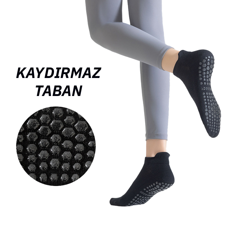 XTR Fitness Kısa Yoga ve Pilates Çorabı 3'lü Set - 2