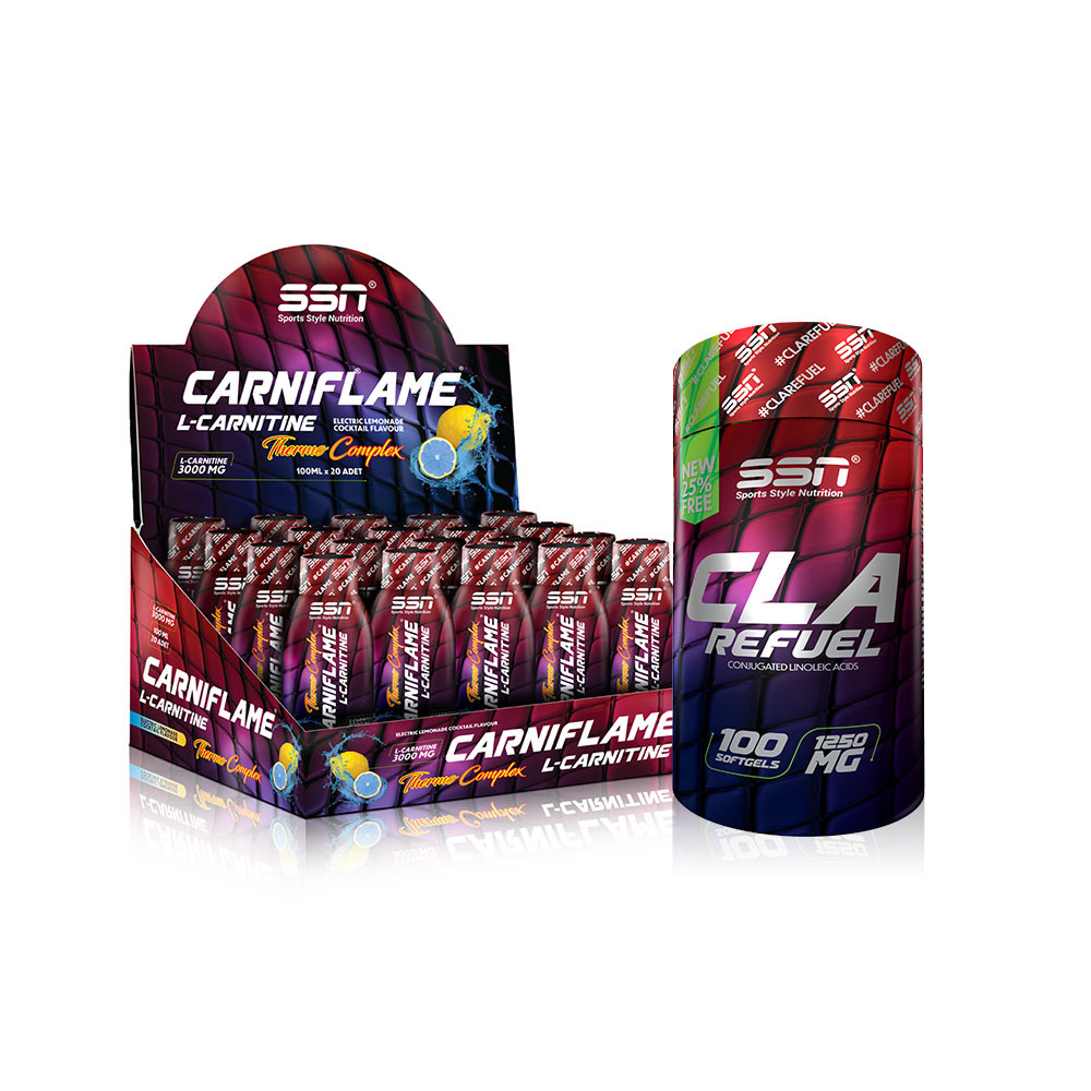SSN Sports Style Nutrition Yağ Yakma Kombinasyonu 2 (Carniflame 20 Shot Lemon + Cla)