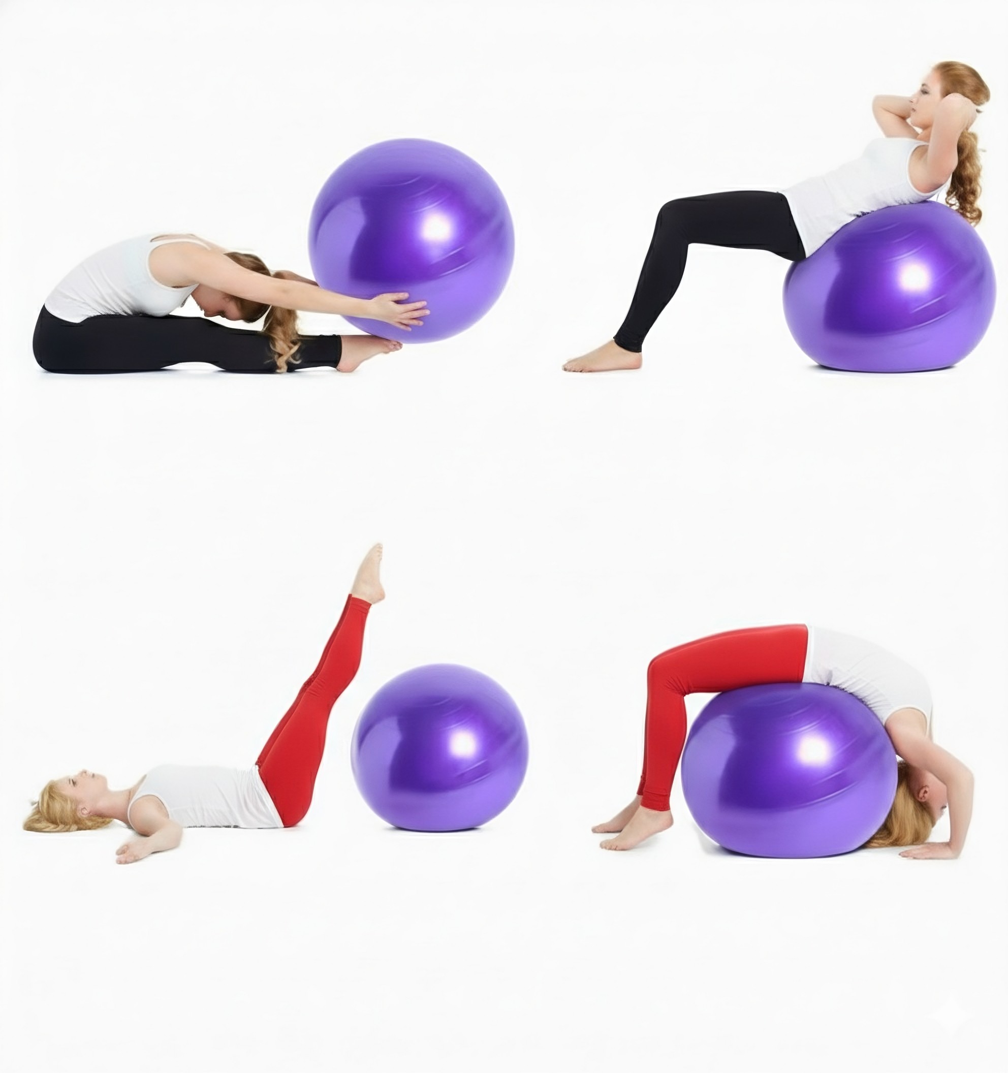 Yeni Nesil Pilates Topu + Pompa Profesyonel Dayanıklı Fitness Yoga Denge Egzersiz Pilates Topu - 2