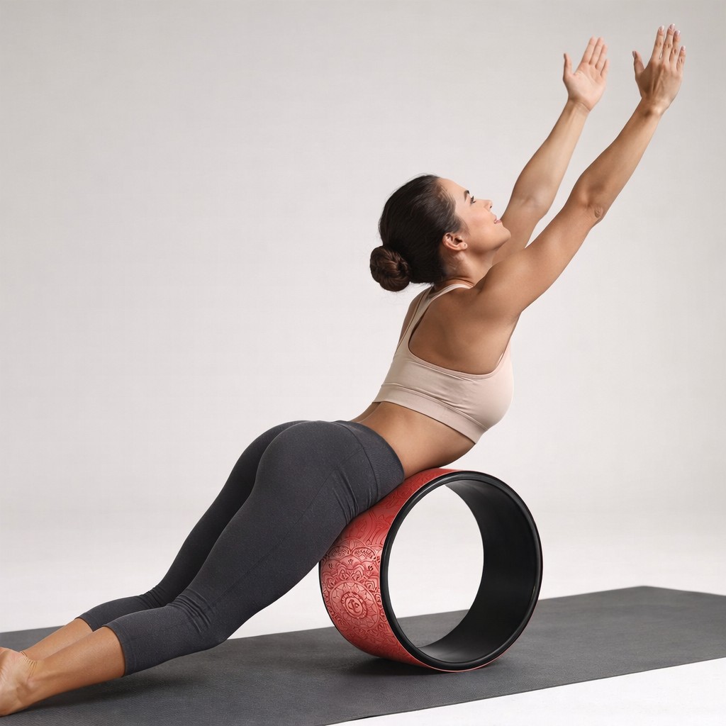 Yeni Nesil Yoga Wheel Kaymaz Yumuşak Yüzey Pilates Fitness Çemberi Esneme Sırt Açma Egzersiz Aleti - 3