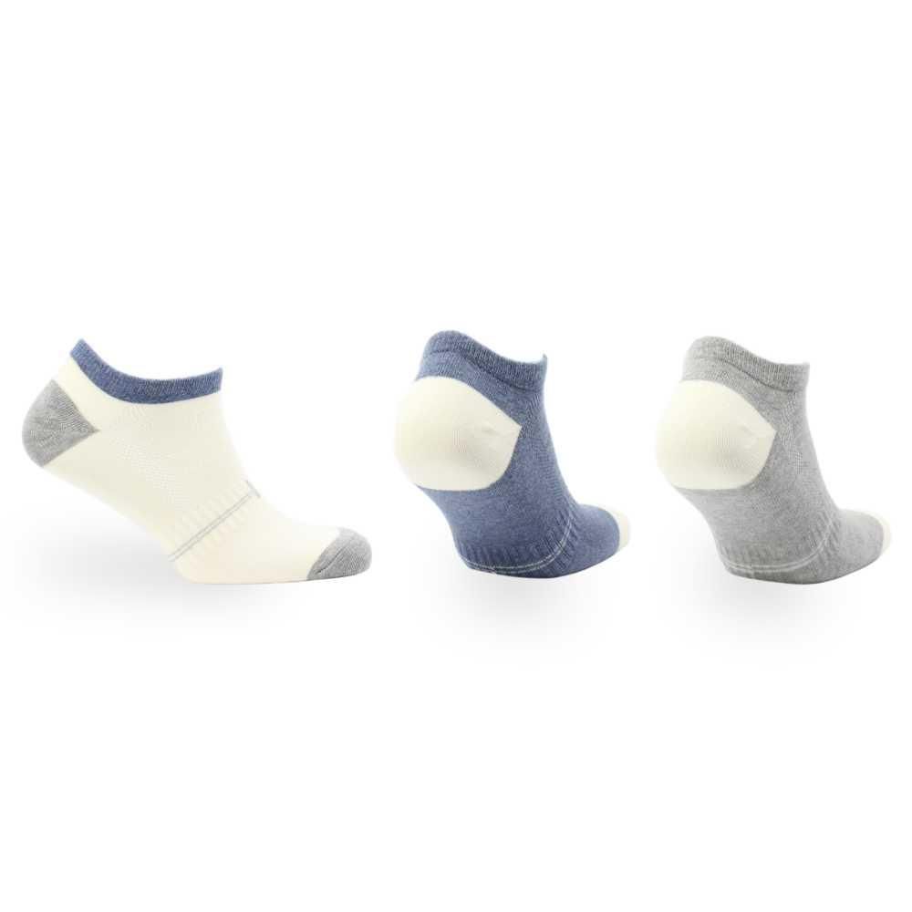 Yogi Pamuklu Günlük Konforlu Çocuk Çorabı 3'lü Paket Lacivert/Krem/Gri