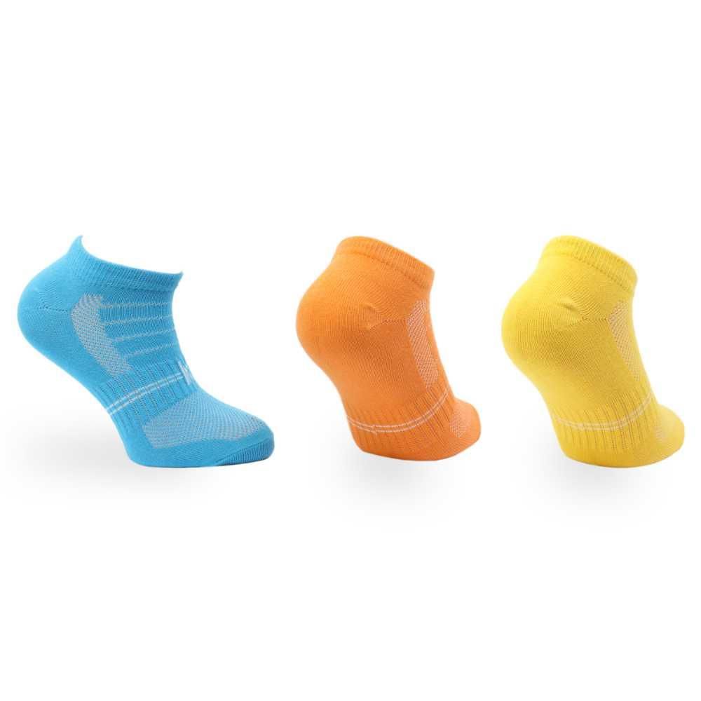 Yogi Pamuklu Günlük Konforlu Çocuk Çorabı 3'lü Paket Turuncu/Mavi/Sarı