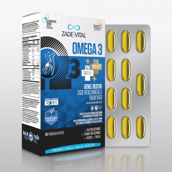 Zade Vital Omega 3 Balık Yağı Premium  45 Kapsül