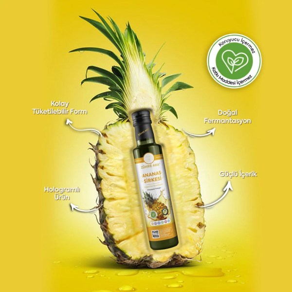 Zühre Ana Ananas Sirkesi Doğal Fermantasyon  500 ml - 3
