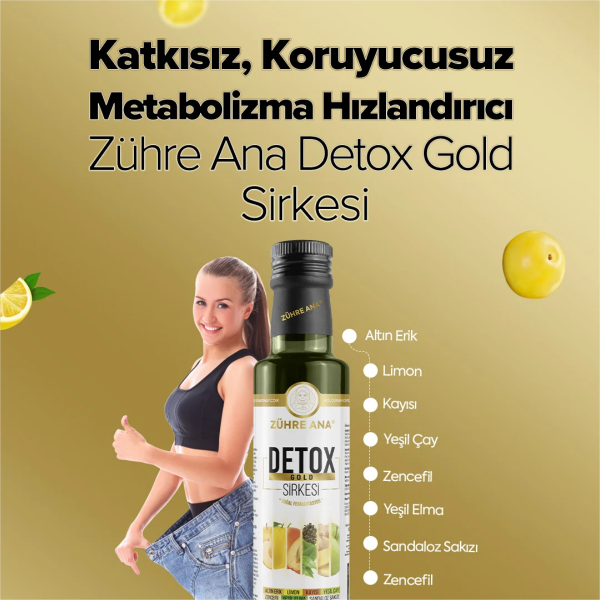 Zühre Ana Detox Gold Sirkesi Doğal Fermantasyon  250 ml - 2